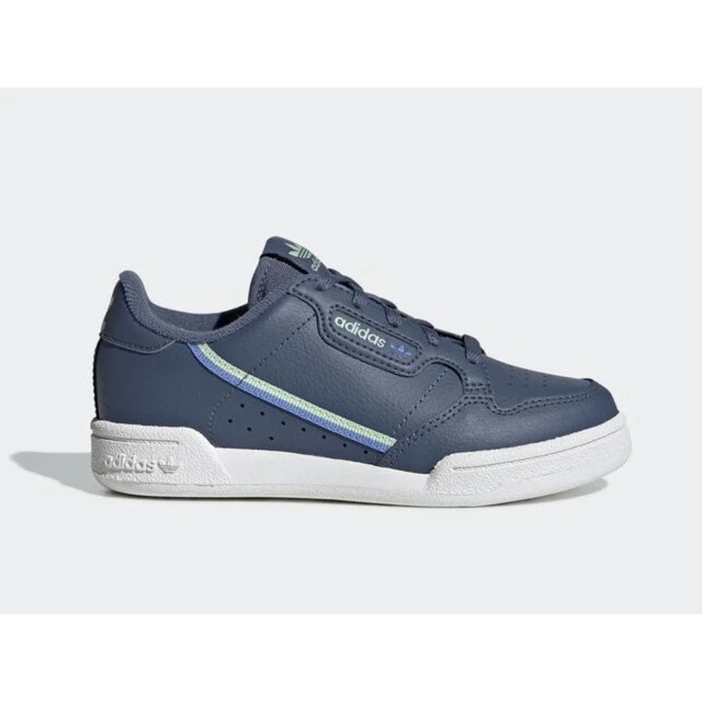 ADIDAS Continental 80 C Girls Size 3 Blue Sneakers Fashion Casual Athletic NEW